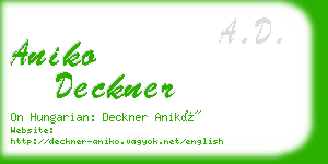 aniko deckner business card